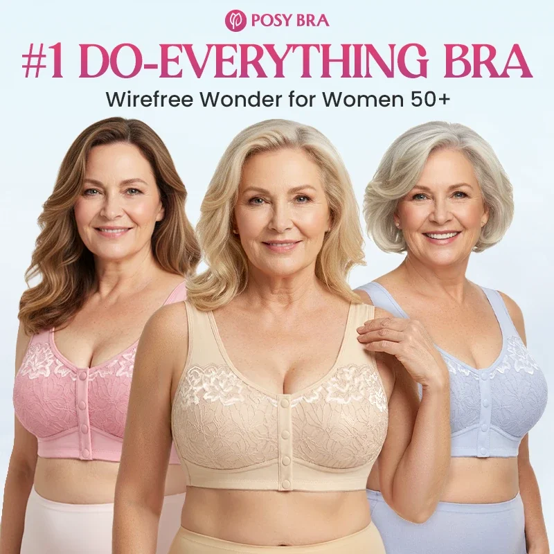 Elliechic - Front Closure Breathable Cotton Lifting Bra for Seniorss